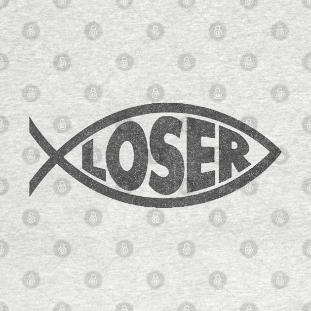 'Loser' Slacker 90s Jesus fish (Black) by DankFutura